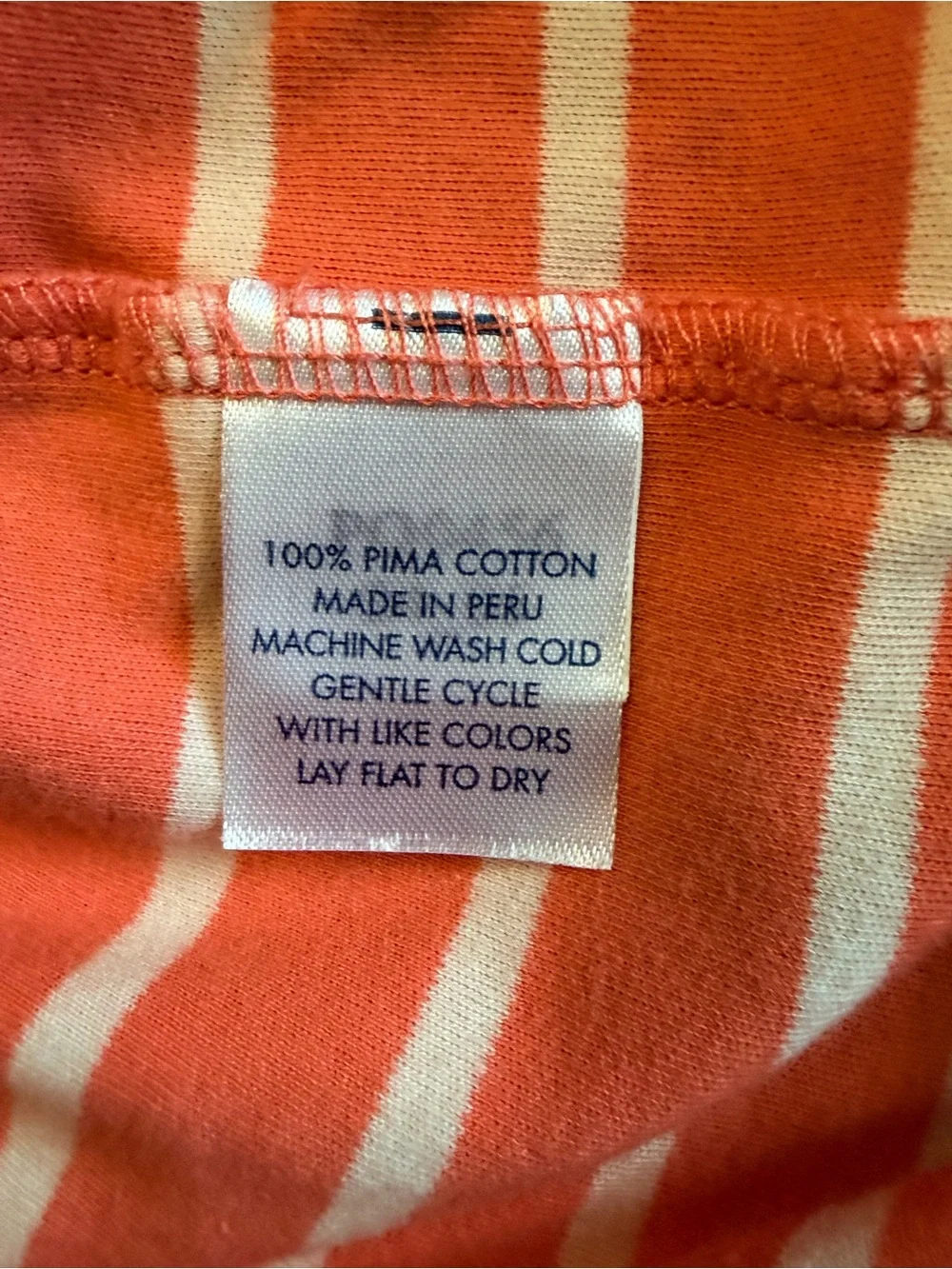 LAKE Pima Cotton Coral & White Striped Lounge Sleep Shorts Cozy - Large